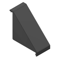 MODULAR SOLUTIONS ALUMINUM GUSSET<br>45MM X 90MM BLACK PLASTIC CAP COVER FOR 40-120-1, FOR A FINISHED APPEARANCE